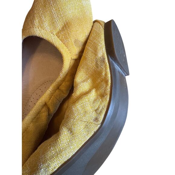 IMUS MACABEE Folding Flats - size 8 mustard yellow canvas - Picture 6 of 6